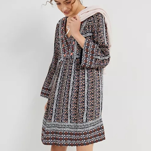 Anthropologie Maeve Naomi Multi Color Floral Embroidered Beaded Dress Size XS - Picture 1 of 13